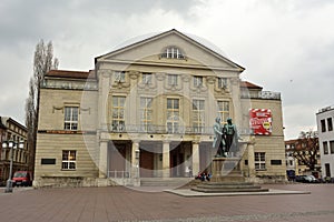 View of the National Theatre Deutsches Nationaltheater and Staatskapelle Weimar building in Weimar
